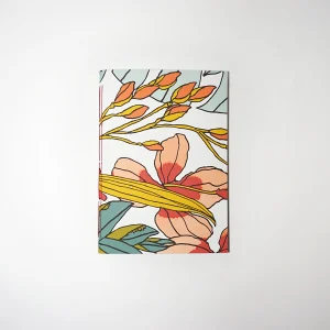 Carnet de notes A5 - Papier peint – Fleurs blanches