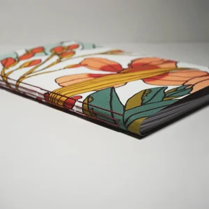 Carnet à dessin A5 - Papier peint - Fleurs blanches