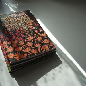 Carnet à dessin A5 - Papier peint – Fleurs noires