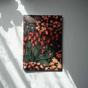Carnet de notes A5 - Papier peint – Fleurs noires